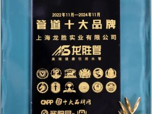 龍勝管榮獲2022-2024年度“管道十大品牌”稱(chēng)號(hào)